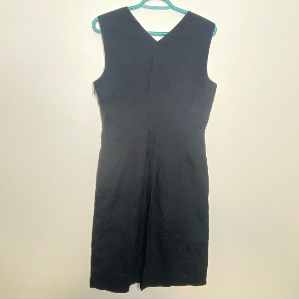 PIAZZA SEMPIONE Navy Silk V-Neck Knee-Length Dress Size 44it 8US - Picture 7 of 14